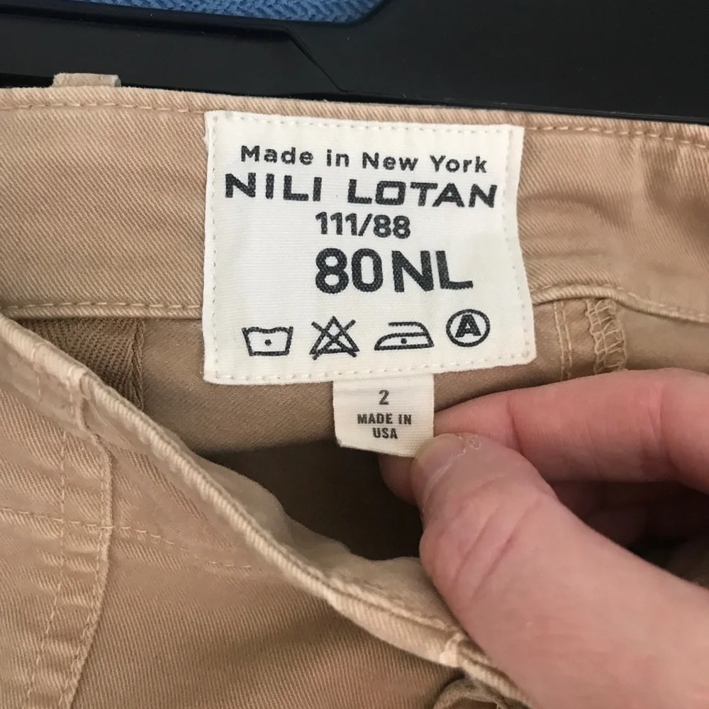 Nili Lotan French Military Cotton Twill Crop Pants Khaki Camel Size 2 - Picture 5 of 6